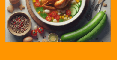 Sopa con pollo y verduras