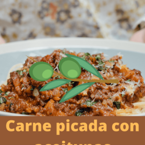 Receta Carne picada con aceitunas