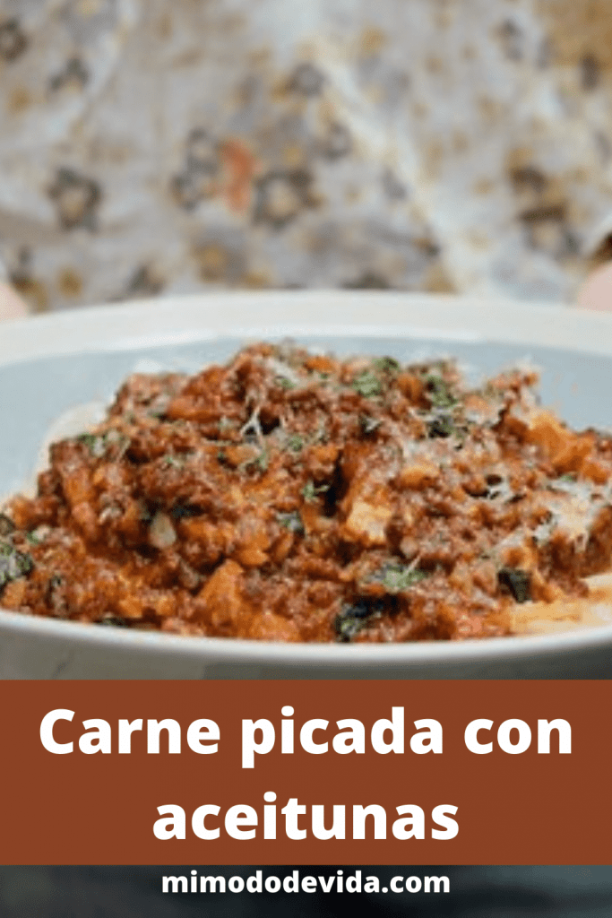 Carne picada con aceitunas