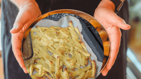 Receta Patatas sin aceite en papel de hornear