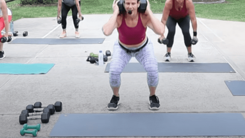 Body Pump con mancuernas sin barra