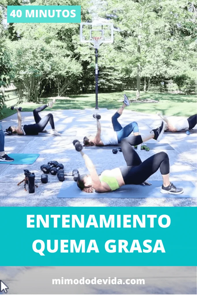 Entrenamiento quema grasa con mancuernas