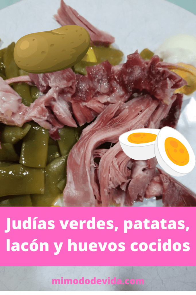 lacón, judías, jamón, huevos cocidos, patatas
