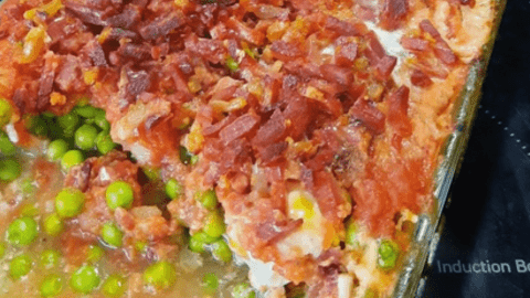 Huevos con Guisantes y jamón