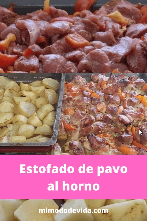 receta de pavo saludable en el horno, con patatas