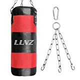 Saco de Boxeo sin Relleno, 60 80 100CM con Cadena de Montaje (100x32cm, Rojo)