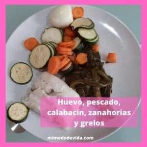 Mercluza, con huevo cocido y grelos
