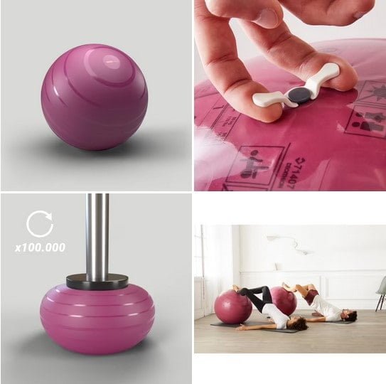 Fitball Pelota Pilates Resistente Talla S - 55 cm Burdeos