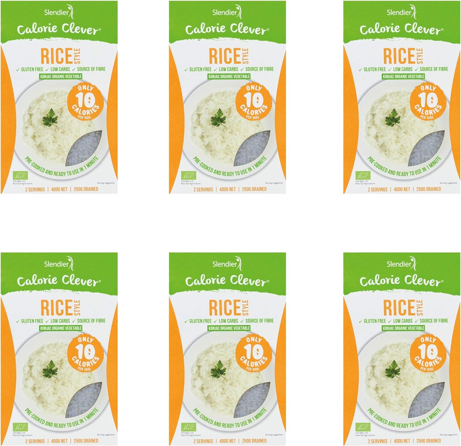 6x Slendier Bio Konjac Arroz 400g