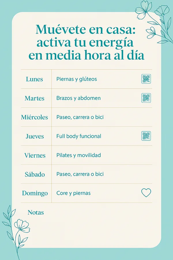 rutina para hacer media hora de ejercicio en casa