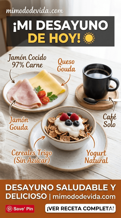 Foto de mi desayuno de hoy con más ideas para desayunos cetogénicos.