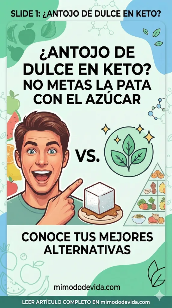Infografía comparativa de eritritol y glicina para endulzar comidas en la dieta cetogénica - mimododevida.com
