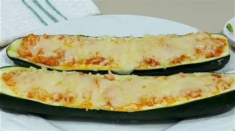 calabacín con queso fundiido en horno