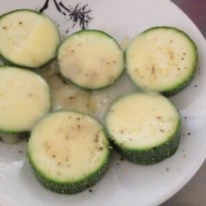 calabacín con queso fundiido en horno