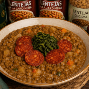 Receta muy sencilla de lentejas a la jardinera
